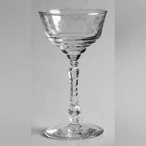 LIBBEY Rock Sharpe Floral Etched Stemmed Cocktail Glass x 5